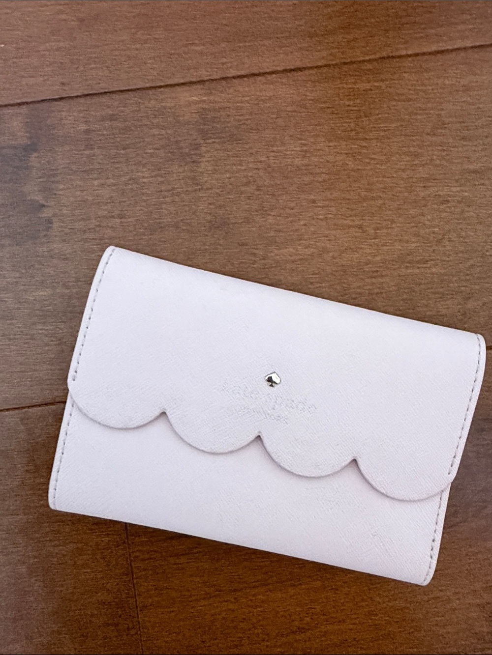 kate spade light pink scallop trim wallet